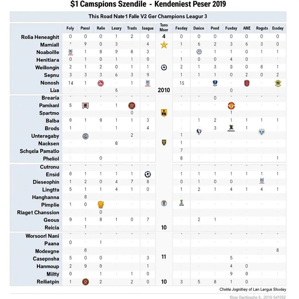 Lịch Thi Đấu Champions League 2019