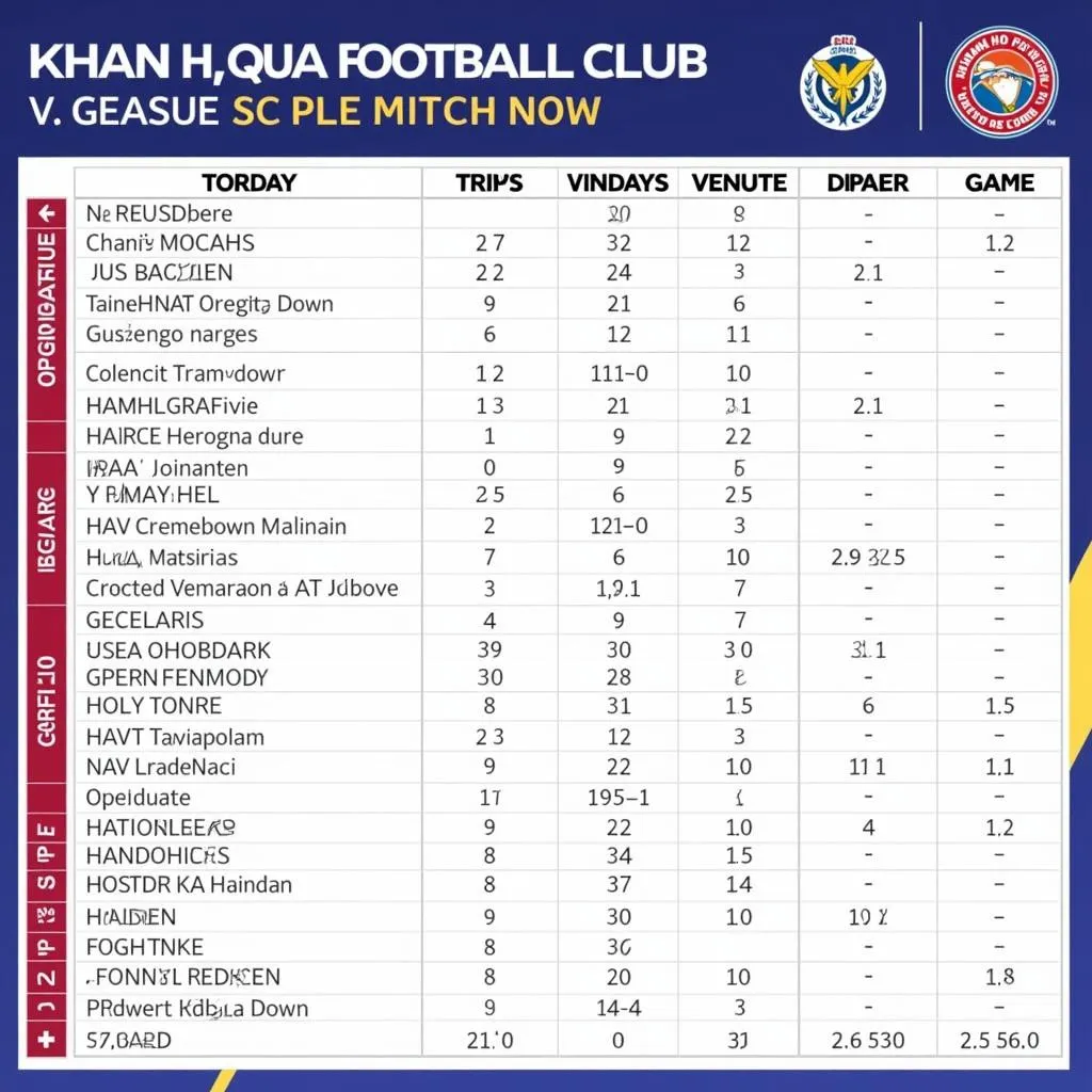 Lịch thi đấu Khánh Hòa V.League 2023