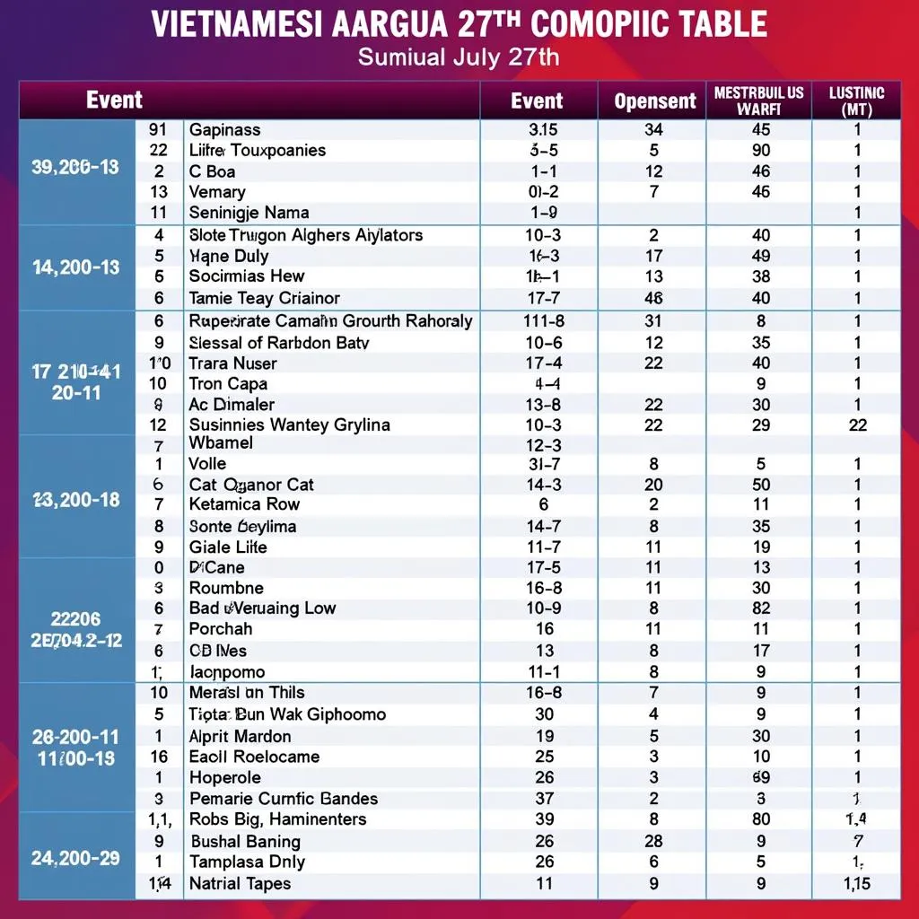 Lịch thi đấu Olympic Việt Nam 27/7