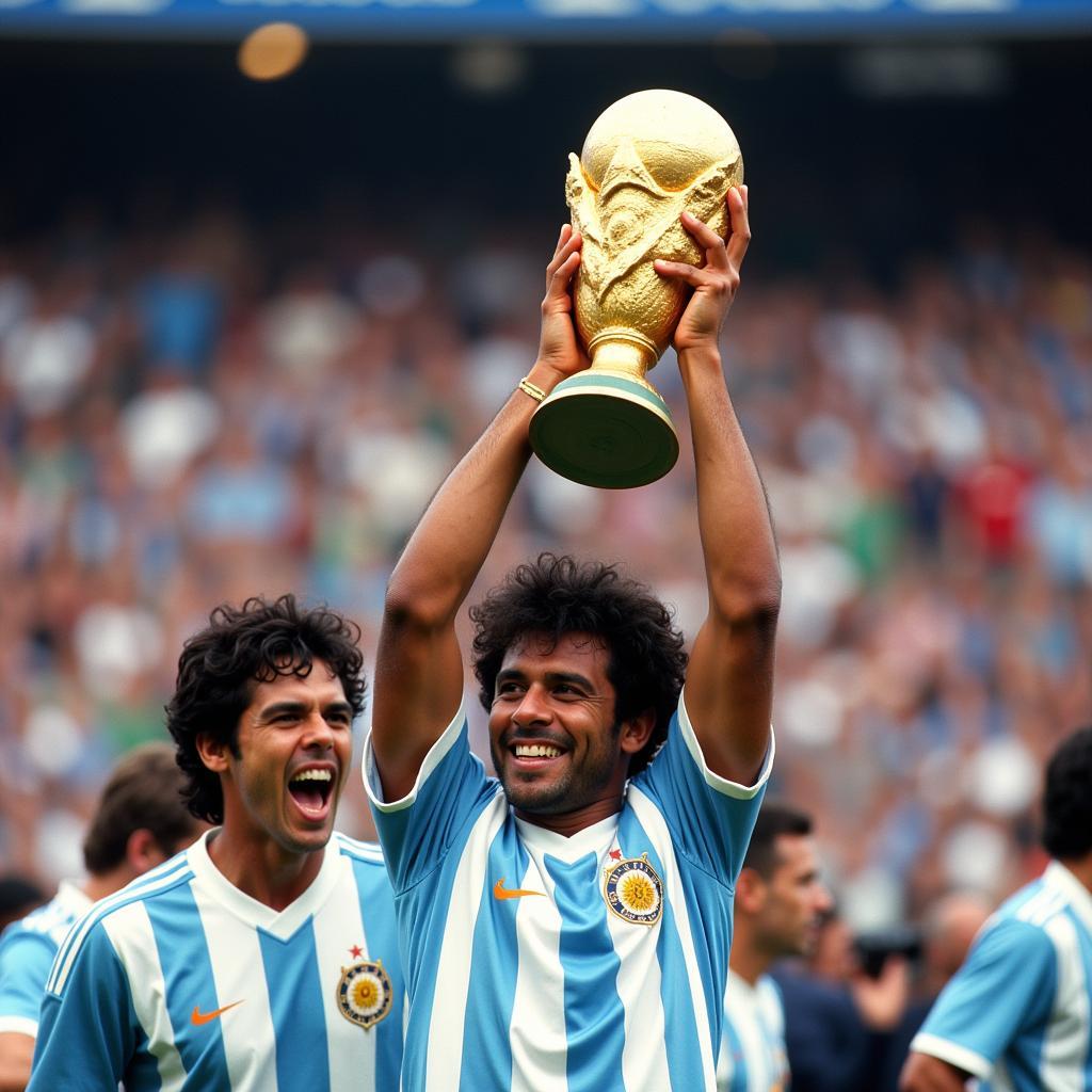 Maradona nâng cúp vàng World Cup 1986