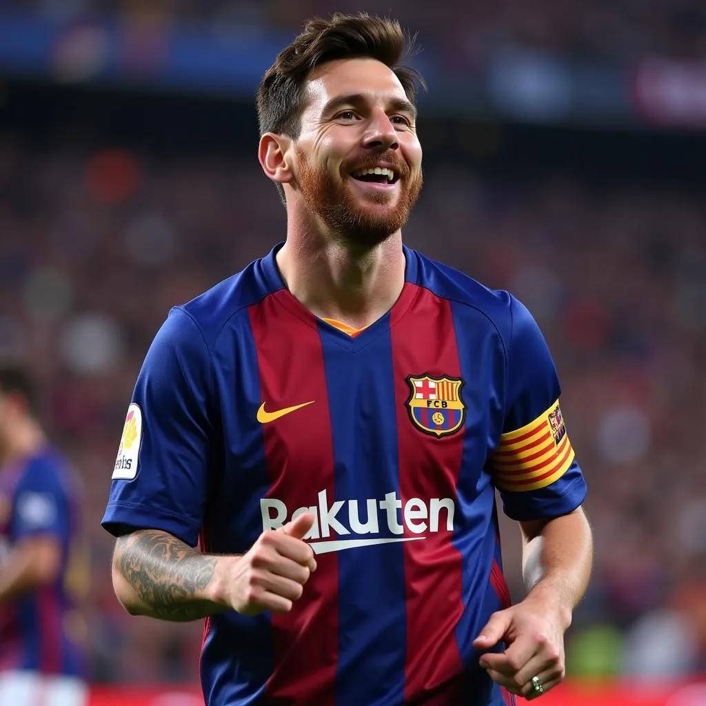 Messi ăn mừng bằng nụ cười