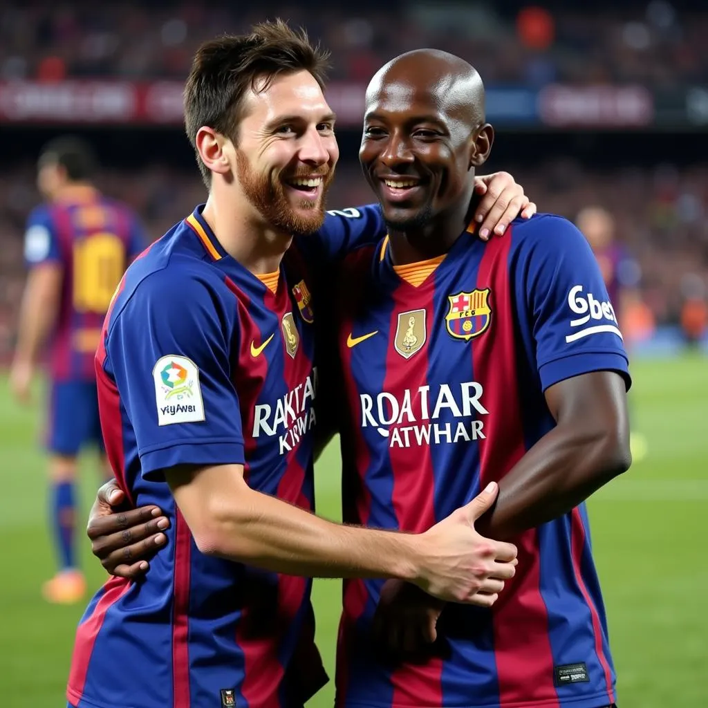 Messi và Abidal thời còn đồng đội