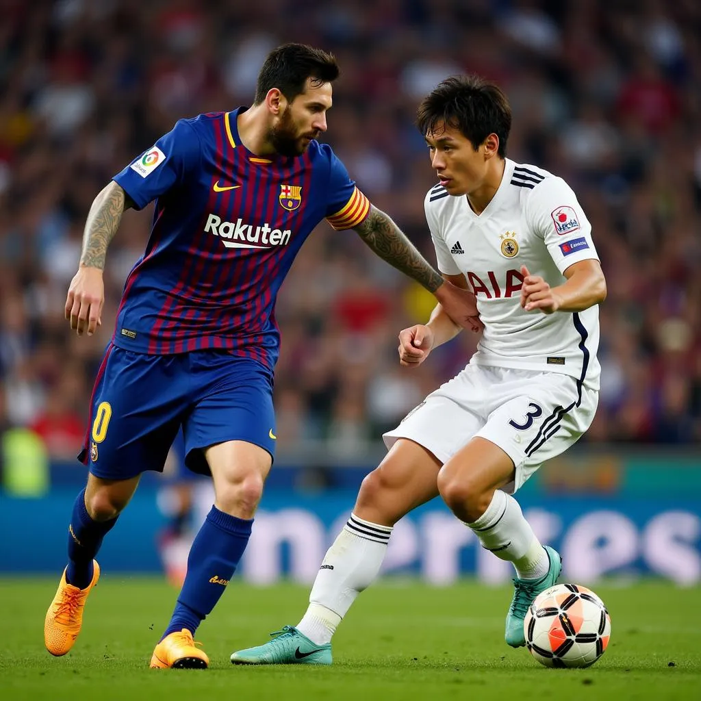 Messi and Son Heung-min facing off in the Champions League