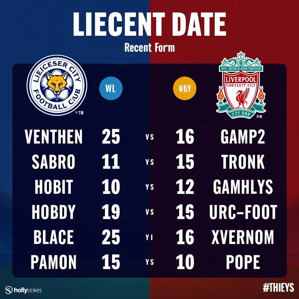 Phong độ gần đây Leicester City và Liverpool