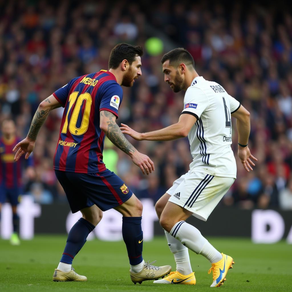 Messi và Ramos trong trận El Clasico