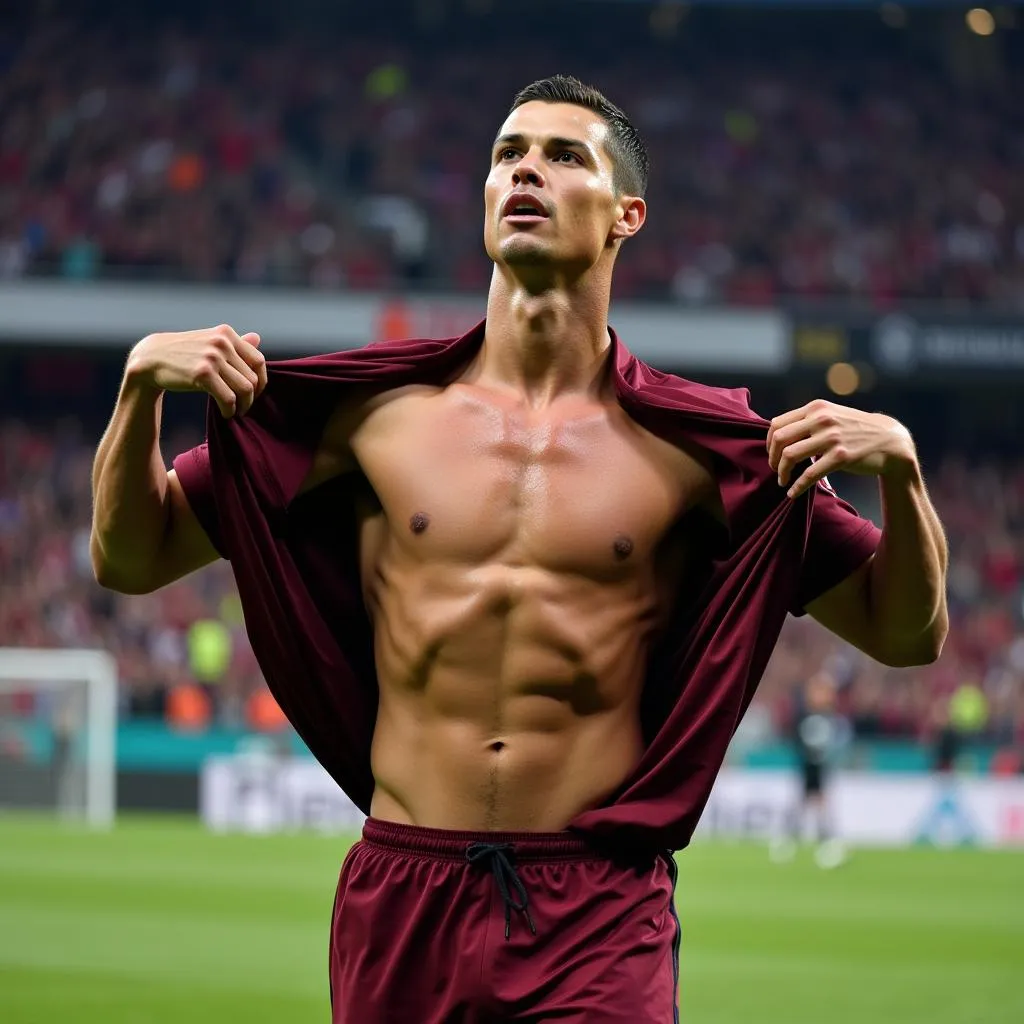 Ronaldo ăn mừng bàn thắng