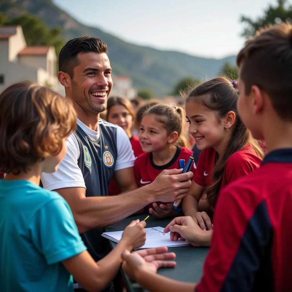 Ronaldo giao lưu cùng người hâm mộ