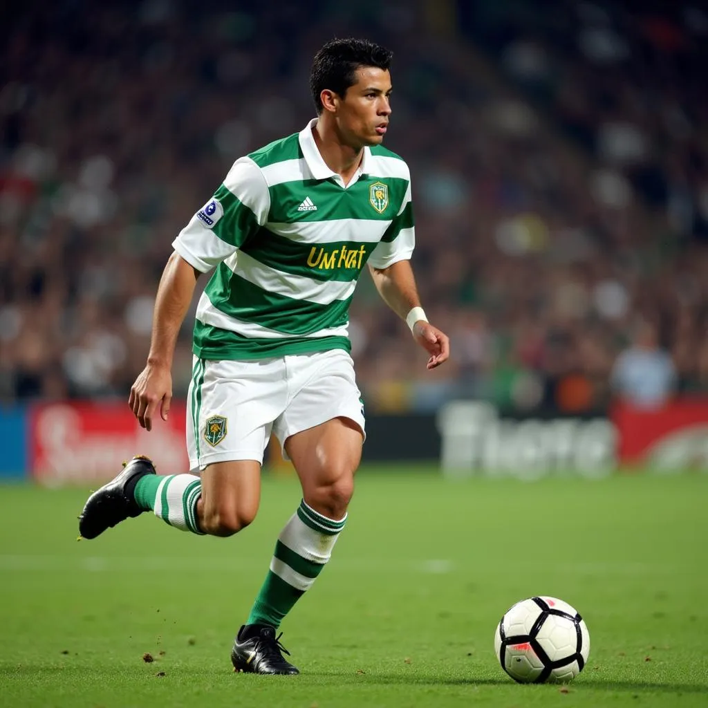 Ronaldo trong màu áo Sporting Lisbon