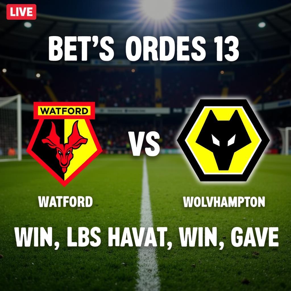 Hình ảnh đồ họa thể hiện tỷ lệ kèo giữa Watford và Wolverhampton