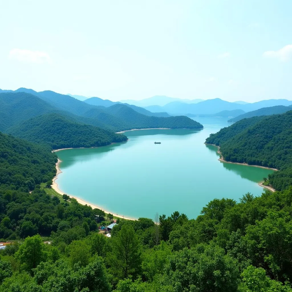 Khung cảnh tuyệt đẹp của Sôi Vàng Lake