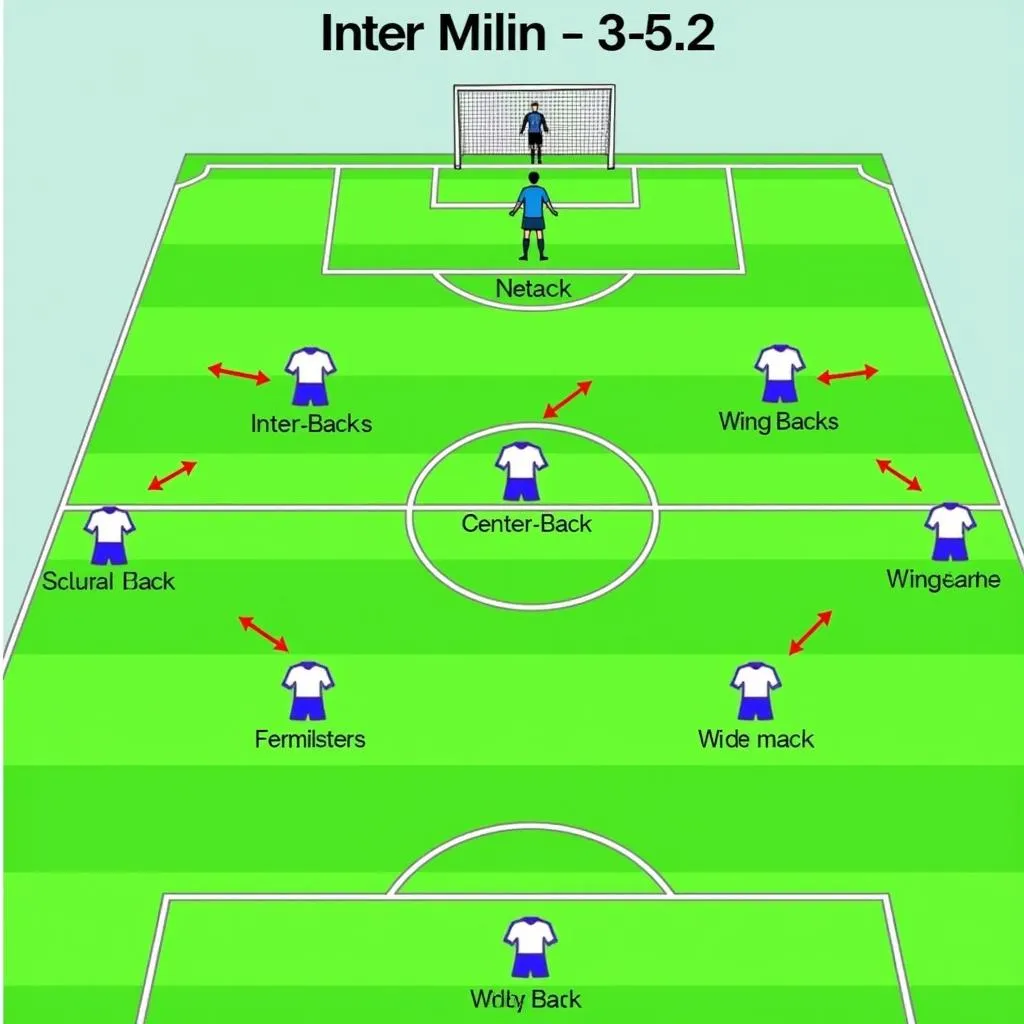 Sơ đồ chiến thuật 3-5-2 của Inter Milan