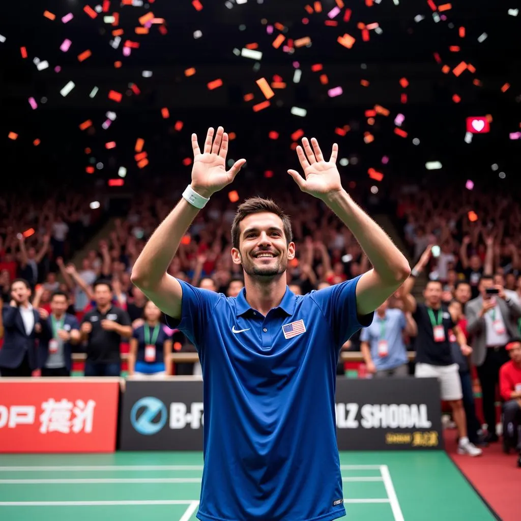 Tay vợt B ăn mừng chức vô địch China Open 2019