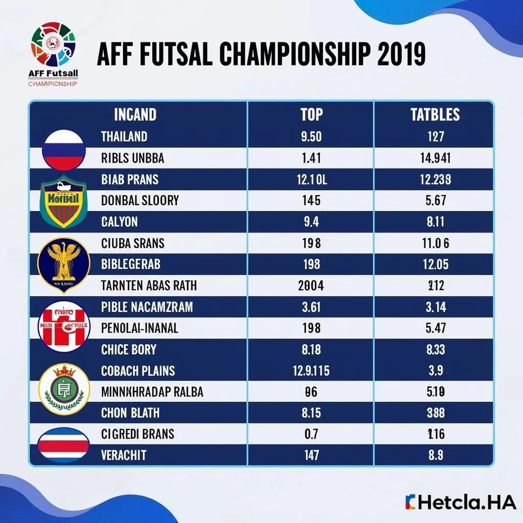 Thái Lan thống trị bảng xếp hạng Futsal Đông Nam Á 2019