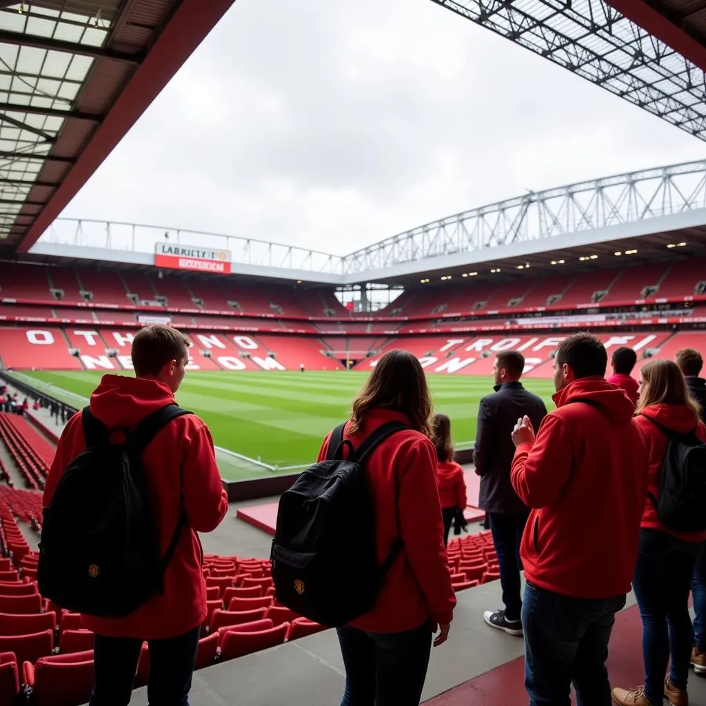 Du khách tham quan sân Old Trafford