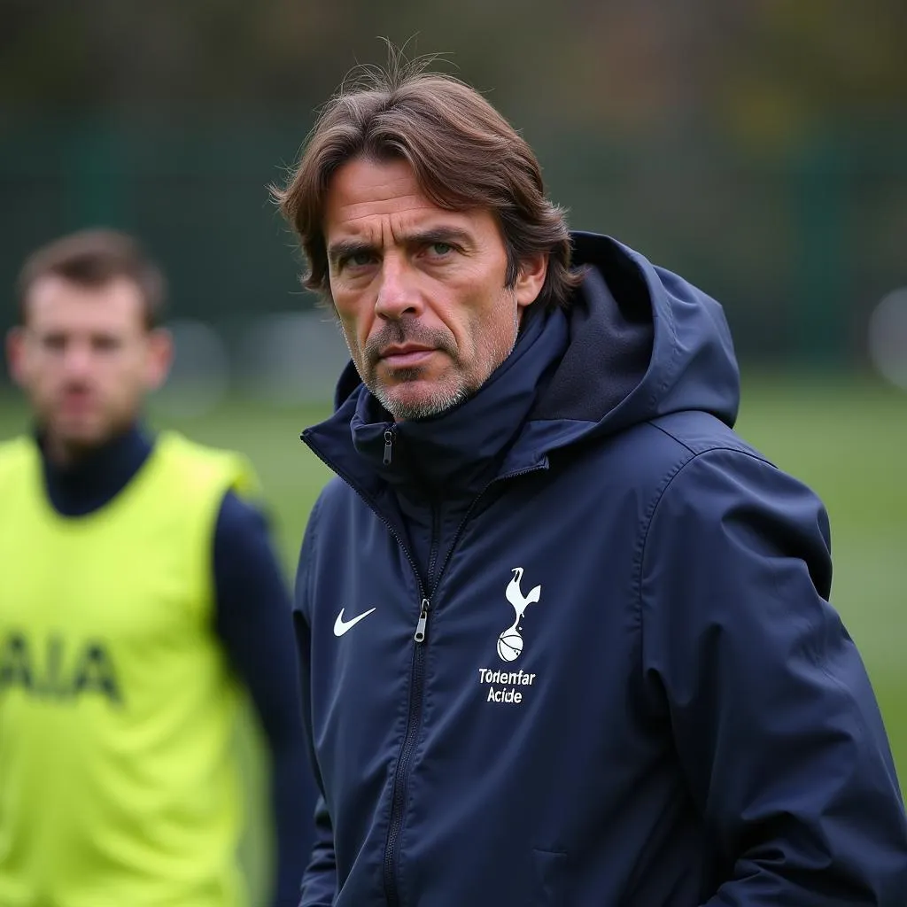 HLV Antonio Conte trên sân tập Tottenham