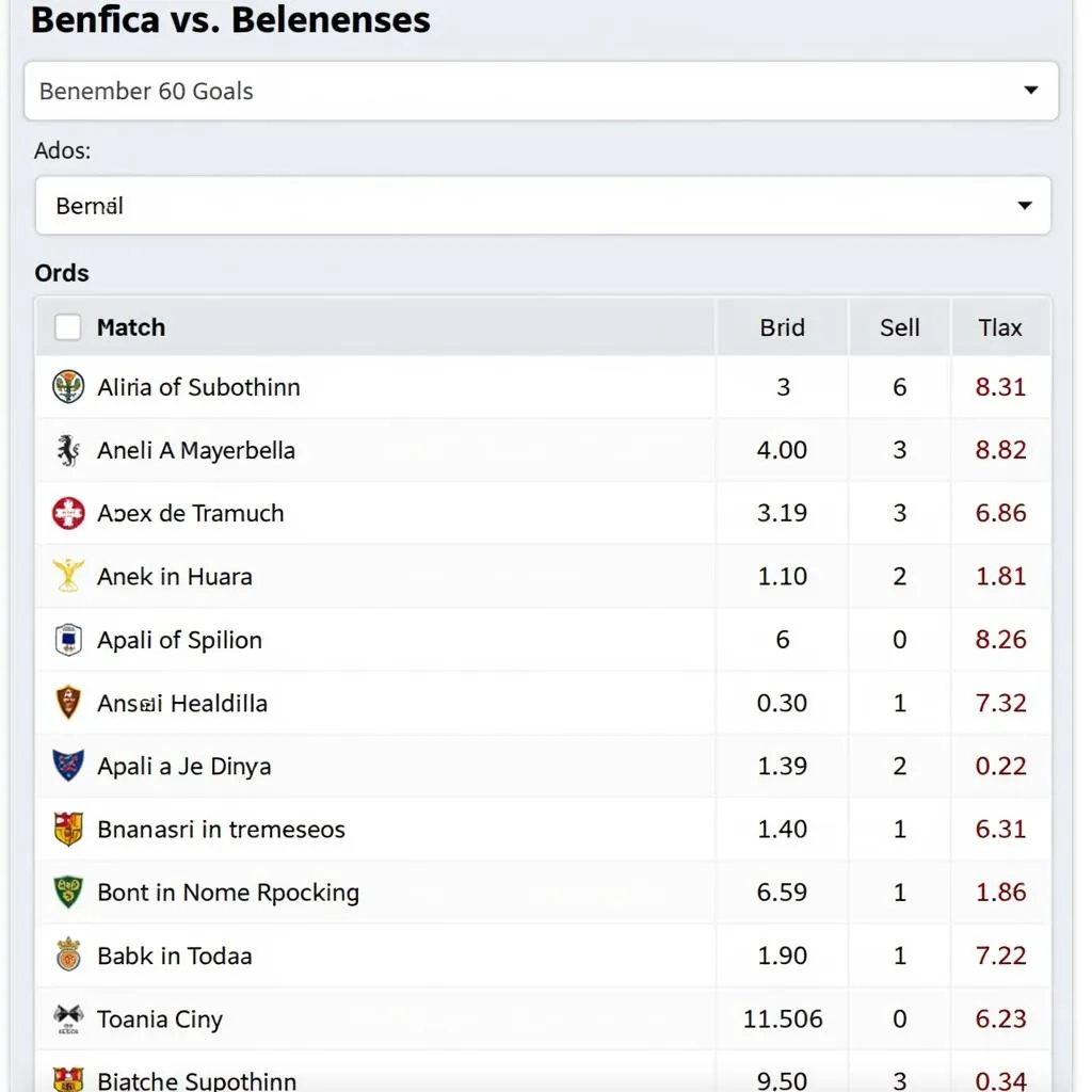 Tỷ lệ kèo Benfica vs Belenenses