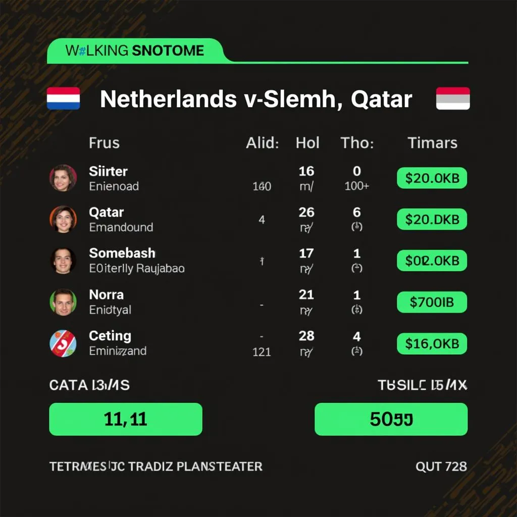 Tỷ lệ kèo Hà Lan vs Qatar