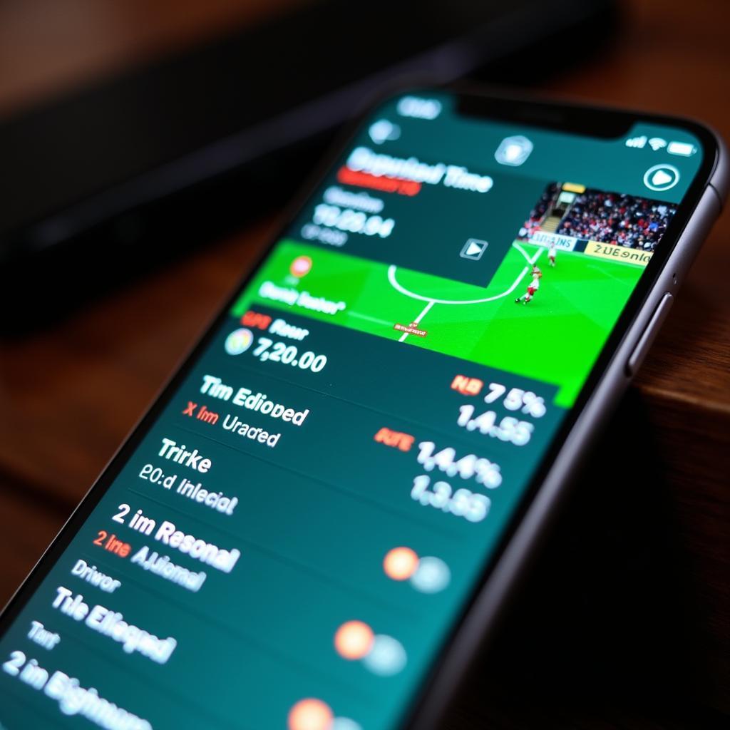 Live football odds displayed on a smartphone