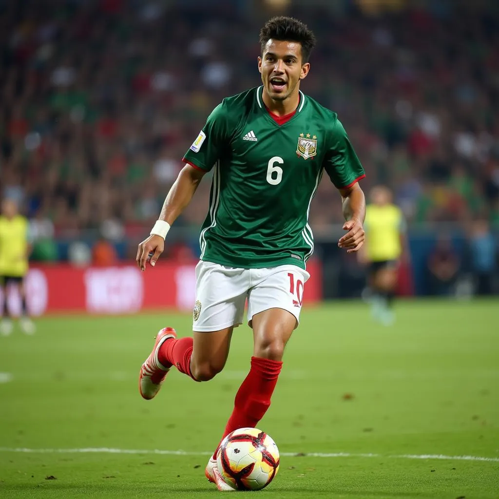 Tiền đạo El Toro Sanchez của U23 Mexico