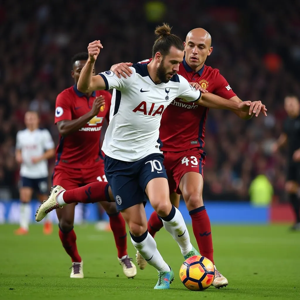 Van de Ven tranh chấp bóng quyết liệt trong màu áo Tottenham