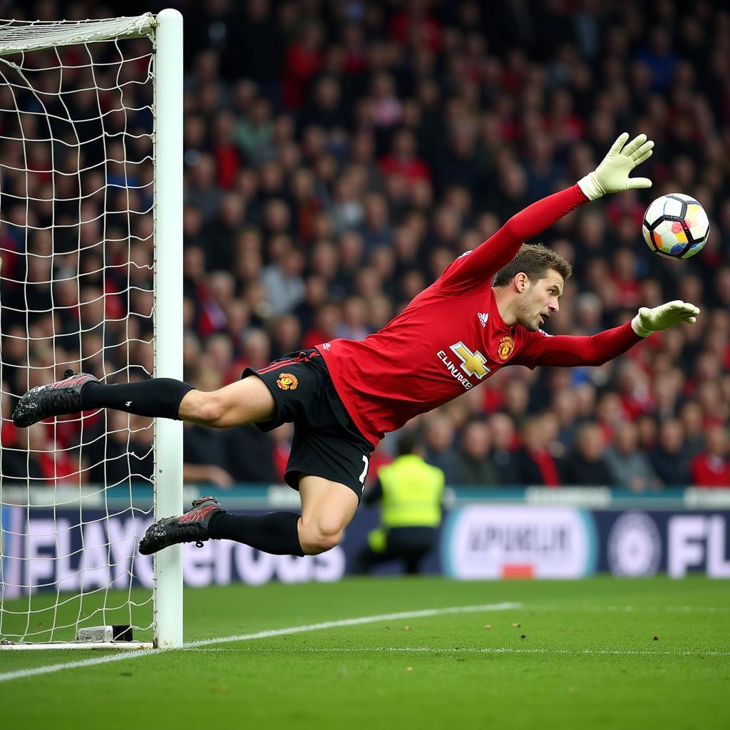 Pha cứu thua ngoạn mục của Van der Sar trong màu áo Manchester United