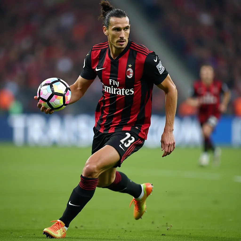 Zlatan Ibrahimovic trong màu áo AC Milan