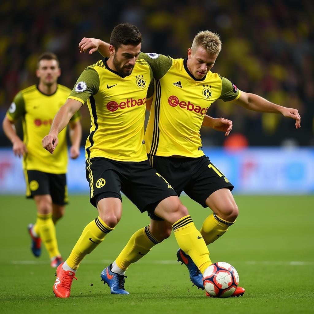 Hậu vệ Dortmund pressing tầm cao