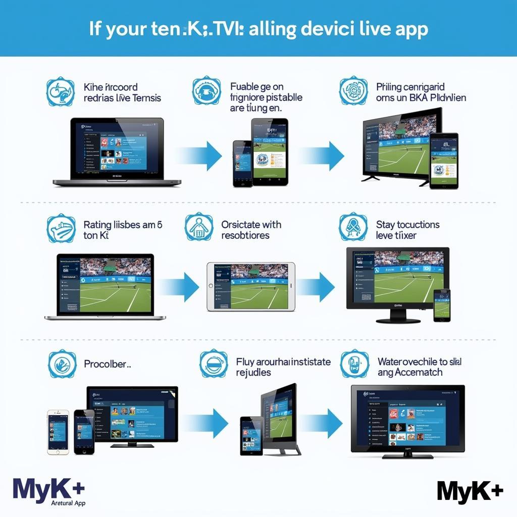 Hướng dẫn xem tennis trực tuyến K+ trên nhiều thiết bị: điện thoại, máy tính bảng, Smart TV.