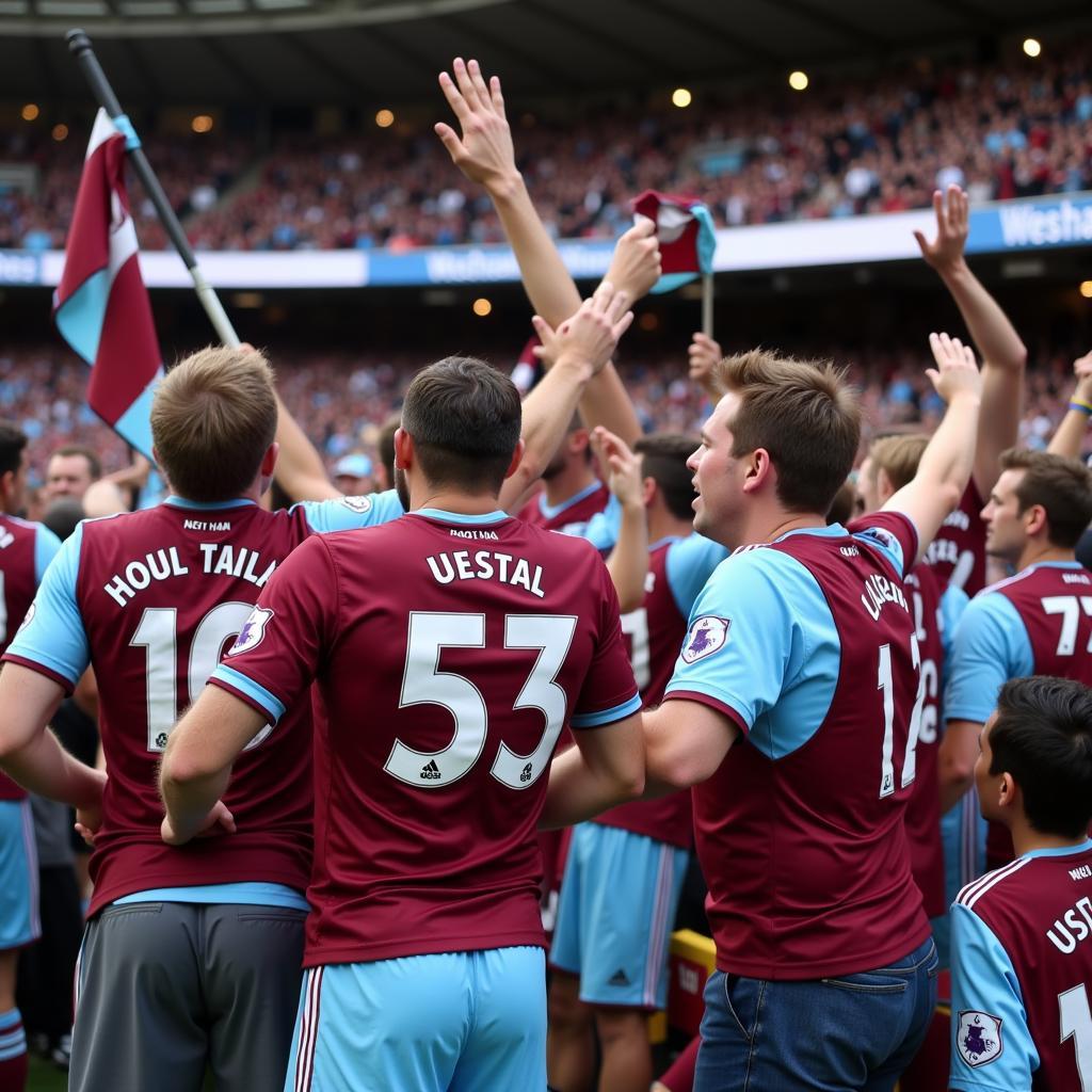 Người hâm mộ mặc áo West Ham