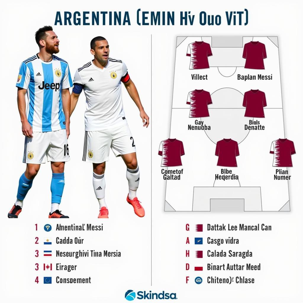 Lực lượng Argentina và Qatar trước trận đấu