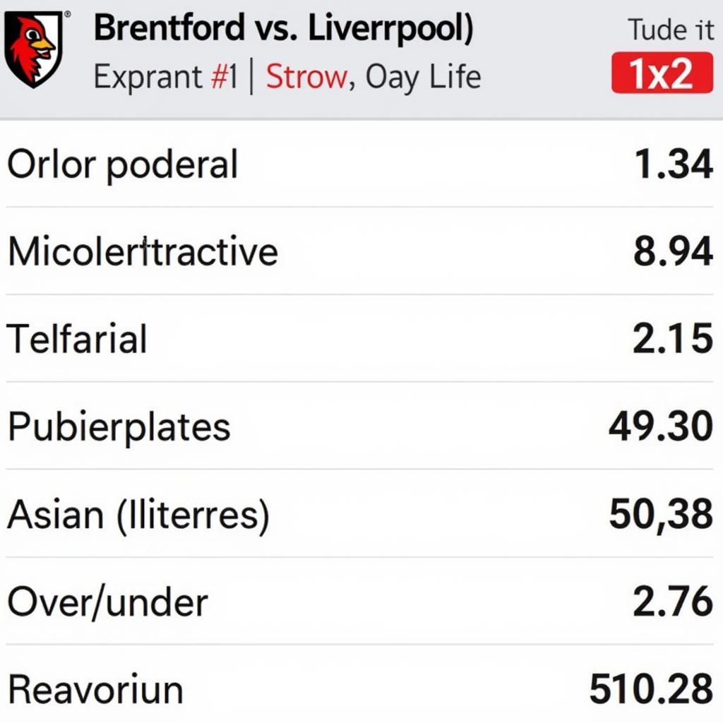 Tỷ lệ kèo Brentford vs Liverpool